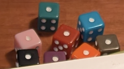 Colored Dice all on 1